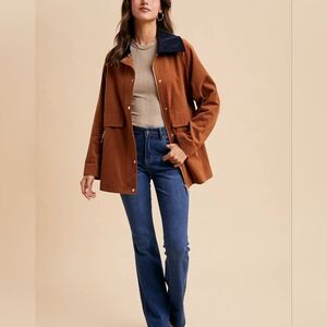 🛑Deal Of The Day🛑Women’s Cognac Cotton Barn Jacket Utility Style
